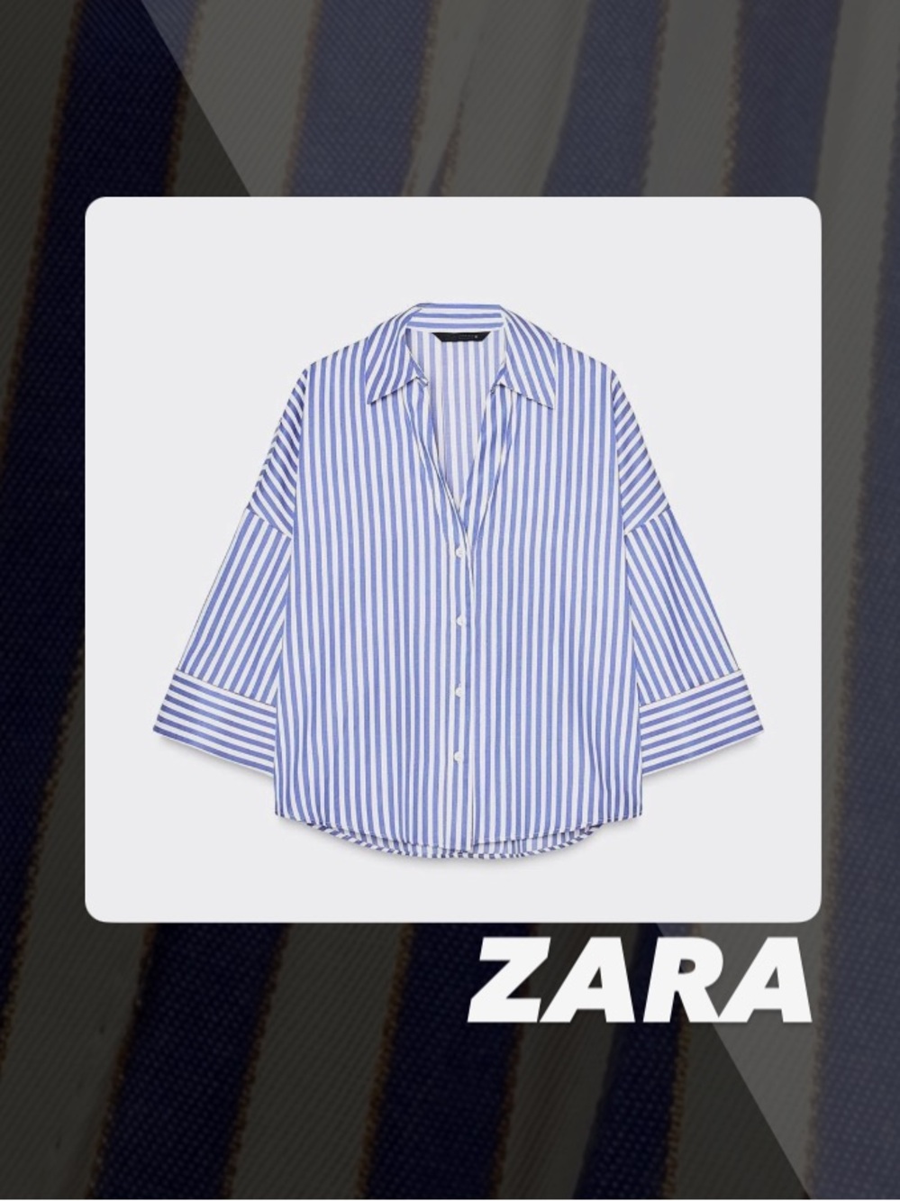 EUC Zara Wide Sleeve Metallic Thread Shirt